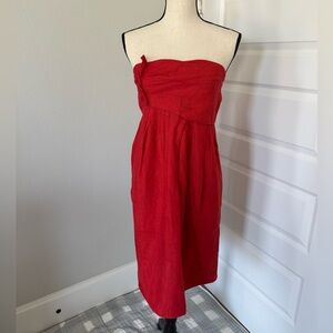 Vera Wang Lavender Label Strapless Red Cocktail  Dress